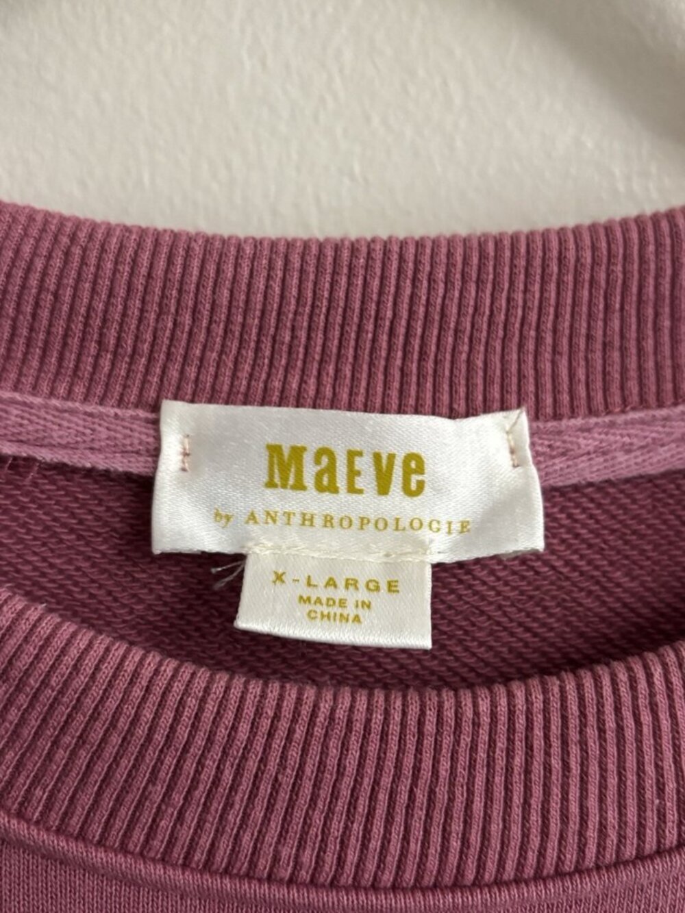 Anthropologie Maeve Puff Sleeve Twofer Layered Tunic Sweatshirt Pink Combo Sz XL - Picture 3 of 11